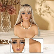 Wig Head Stand with Shoulder Professional Cap Hat Female Mannequin Head Bust