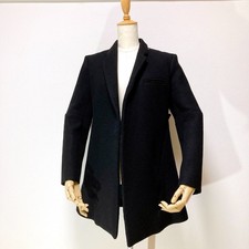 CELINE Coat Black Wool Open