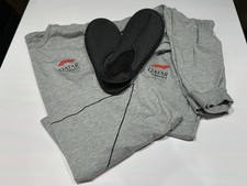 Qatar Airways Formula One Business Class Grey Pyjamas With Slippers, Size Medium