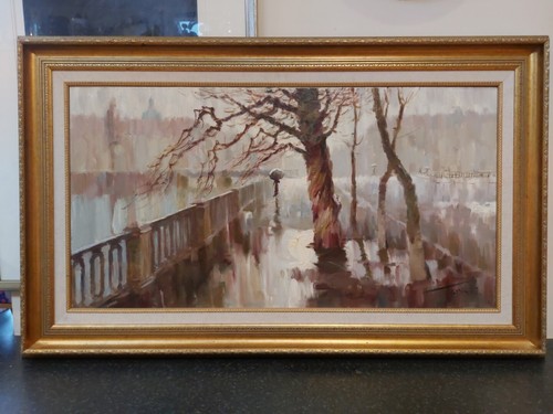 Large framed oil canvas - large, on