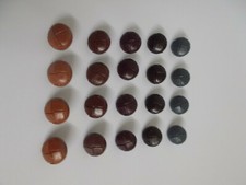 5 x Leather Look Buttons 15mm Football Plastic Shank Buttons 13 Shades  