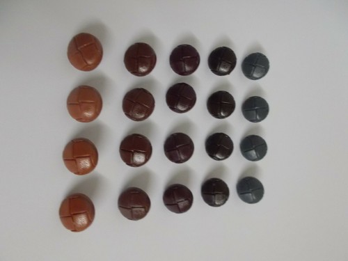 Leather look buttons 15mm - buttons,