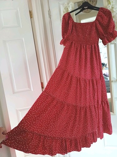 Pretty red white polka - red,