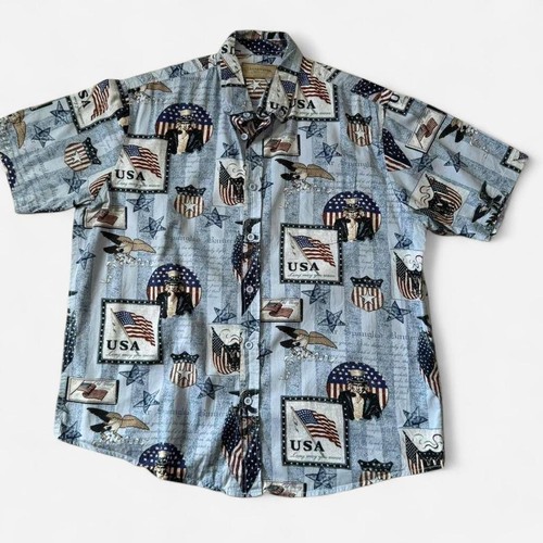 Vintage american flag shirt - american,
