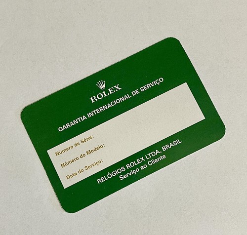 Rolex certificate service card - rolex,