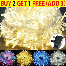 10M-100M Mains Plug In Christmas Fairy String Light LED Wedding Party Garden UK