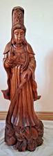 Antique large wood carved guan - wood,