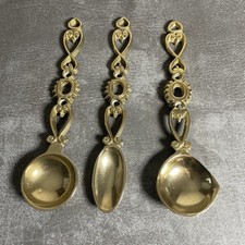 Brass Love Spoons Vintage x 3