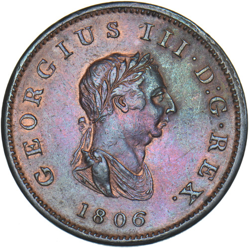 1806 halfpenny george iii - halfpenny,