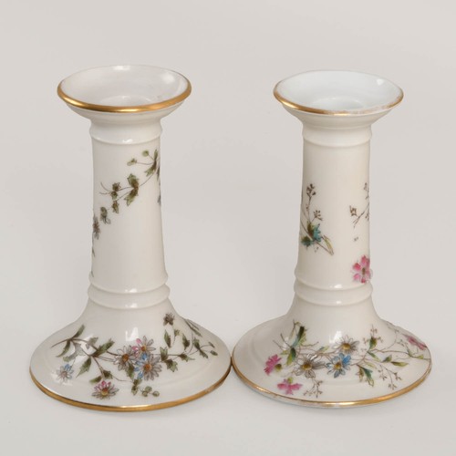Pair porcelain candlesticks - porcelain,