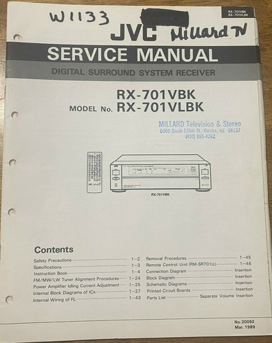 Jvc 701vbk 701vlbk - jvc, rx-701vbk
