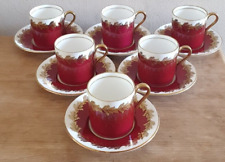 Aynsley Red and Gold Demitasse Cup and Saucer Patt No.1788