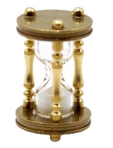 Dolls house brass - house, hourglass