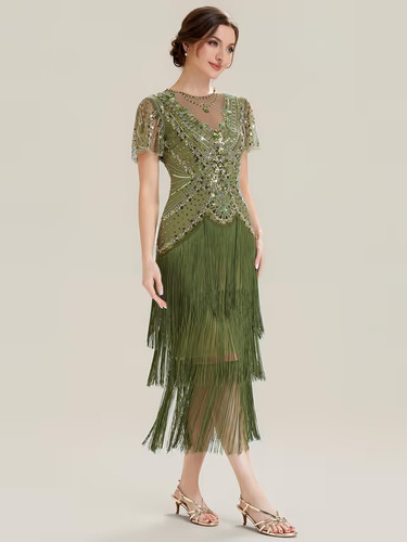 Size olive green - green, 'beaded
