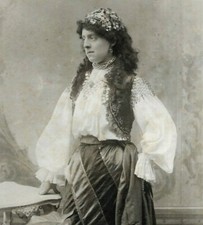 Cabinet Card Photo Woman Long Hair Romany Gypsy Atkinson Waterloo Liverpool 