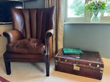 Antique Leather & Brass Ex Army Trunk - Militaria Military - Cheshire Regiment