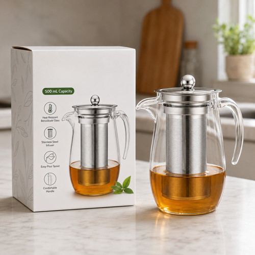 Glass tea infuser pot - tea,