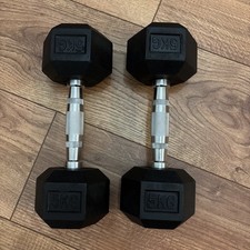 Hex Dumbbells Rubber Encased Ergo Weights Sets Hexagonal Dumbbell Gym Fitness