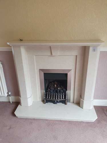 Integral gas fire with marble - gas,