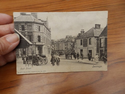 Postcard high street swanage - street,