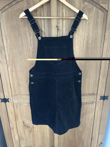 Navy blue corduroy pinafore - navy,