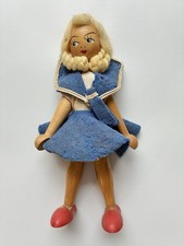 Vintage Wooden Peg Doll Folk