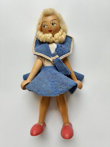 Vintage wooden peg - peg, doll