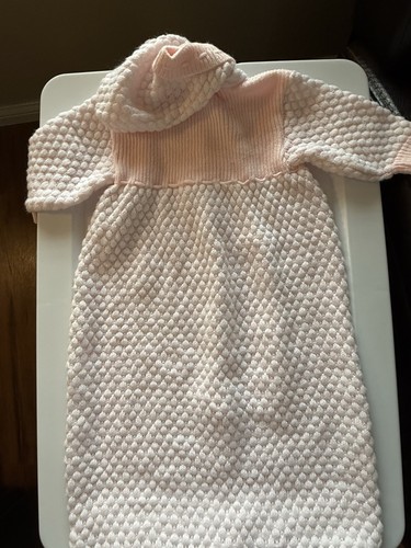 Vintage pink baby girl knitted - pink,