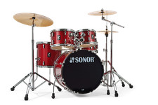 Sonor AQX 22” Stage Drum Kit, Red Sparkle w/ Cymbals & Hardware