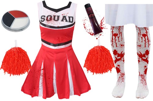Red zombie cheerleader - zombie, costume