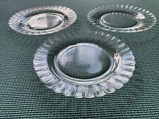 3 x French Vintage Scalloped Salad Plates By Duralex. Mid Century 8in/20cm
