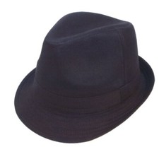 Unisex Black Cotton Trilby Hat - Classic Trilby Hat For Men and Ladies