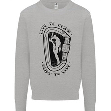 Rock Climbing Live to Climb  Climber Mens Sweatshirt Jumper