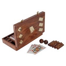 Wooden Playing Card Box with