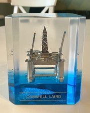 Cammell Laird GVA 4000 Sovereign Explorer Dome Petroleum Paperweight 1984 Rare