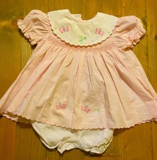 vintage pink baby girl dress by Michael de Leon size 9 months.