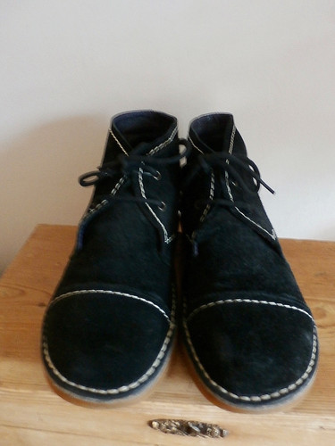 Black suede leather ankle - black,