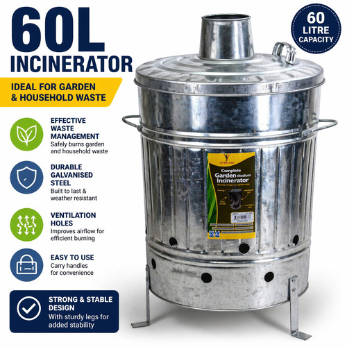 Galvanised incinerator fire - incinerator,