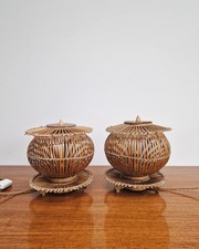 Vintage Bamboo Bedside Table