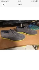 Extreme Rare Ask The Missus Grey Yellow Suede Lace Up Casual Shoes, Size 44