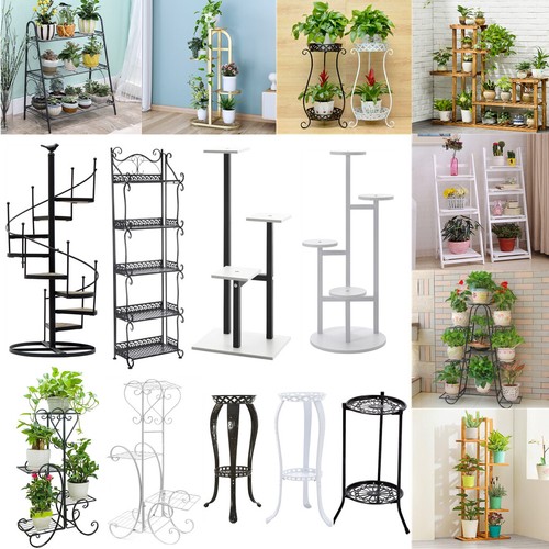 Metal wooden plant stand - metal/wooden,