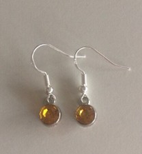 elzjewellery Handmade Birth Stone Dangle Drop Earrings (November - Topaz)