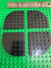 Lego 4 x BLACK BASEPLATE Plate Round Corner 6 x 6 LEGO CITY (rare colour)