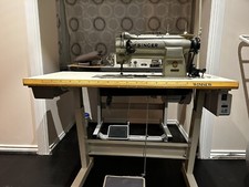 1967 Singer 212g140 Heavy duty double needle leather sawing machine and table
