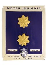 GENUINE Vintage U.S. Army Majors Metal Rank Badges 2/3 Size Pair.