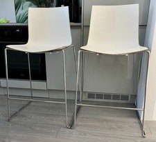 2x arper Catifa 46 Bar Stools Kitchen White/Beige Italian Designer furniture  