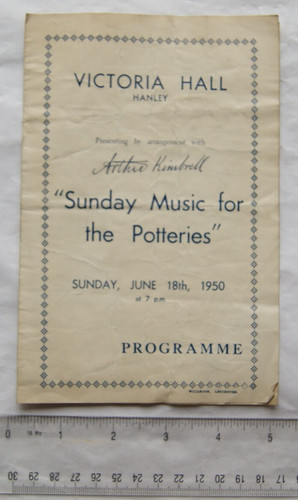 1950 programme victoria hall - programme,