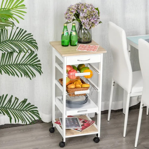 White kitchen trolley - white,