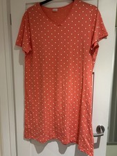 Ladies Orange Spotted Nightdress Damart Size L NWOT