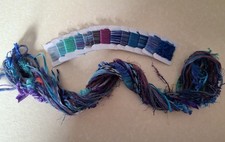 Texture Embroidery Pack x 25 PURPLE/GREEN/TURQ MIX : Cottons/Viscose/Perle/Wool